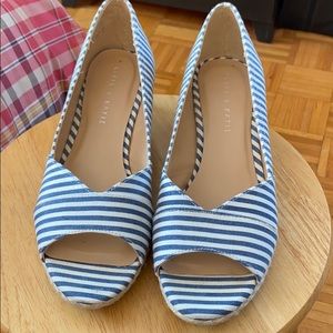 Shoes- Kelly & Katie searsucker striped wedges